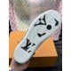Underside Sole View of L Charlie Trainer in white Underside view of L Charlie white rubber sole with black patterned grip