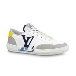 L Charlie Leather Low-Top Trainers In White With Grey Suede