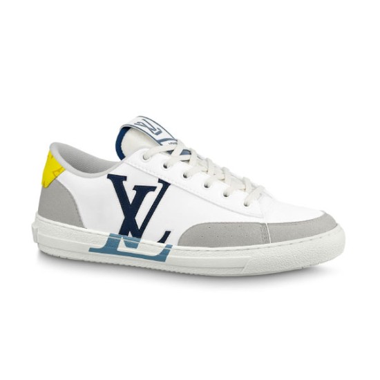 L Charlie White Leather Low-Top Trainer Outer Side View L Charlie white leather low-top trainer viewed from the outer side