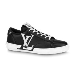 L Charlie Monogram Leather Low-Top Trainers Black White