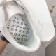 L classic white leather trainers with gold motif accent interior and insole L classic white leather trainers with gold motif accent interior lining and printed insole