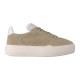 L Groovy Platform Monogram Suede Beige Trainers medial side profile view L Groovy Platform Monogram Suede Beige Trainers medial side profile view