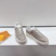 L Groovy Platform Monogram Suede Beige Trainers front three-quarter view L Groovy Platform Monogram Suede Beige Trainers front three-quarter view