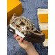 L Skate Sneaker detail view in brown snakeskin pattern Close-up of the L Skate Sneaker in brown snakeskin pattern