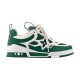 L Skate Sneaker Green White Low Top Trainers Profile Profile view of the L Skate Sneaker Green White Low Top Trainers on white background
