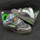 L Skate Grey Green Leather Chunky Trainers Layered View Overhead view highlighting the layered panels of L skate grey green leather chunky trainers