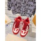 L Skate Chunky Lace Trainers in red and white top down perspective L Skate Chunky Lace Trainers in red and white top down perspective