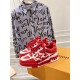 L Skate Chunky Lace Trainers in red and white paired arrangement L Skate Chunky Lace Trainers in red and white paired arrangement