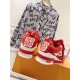 L Skate Chunky Lace Trainers in red and white heel counter view L Skate Chunky Lace Trainers in red and white heel counter view