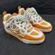 L Skate Chunky Trainers in yellow and white leather angled perspective L Skate Chunky Trainers in yellow and white leather angled perspective