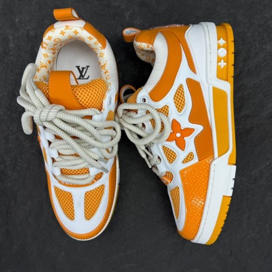 L Skate Chunky Trainers in yellow and white leather overhead view L Skate Chunky Trainers in yellow and white leather overhead view