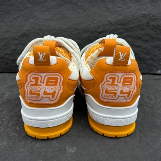 L Skate Chunky Trainers in yellow and white leather rear heel view L Skate Chunky Trainers in yellow and white leather rear heel view