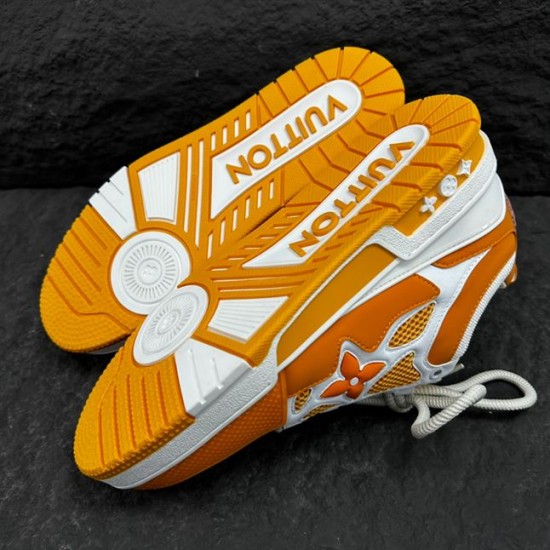 L Skate Chunky Trainers in yellow and white leather outsole tread view L Skate Chunky Trainers in yellow and white leather outsole tread view