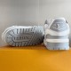 L Trainer Maxi Low Top Sneakers Grey White Sole View L Trainer Maxi low top sneakers in grey and white leather outsole and heel view