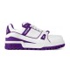 L Trainer Maxi Low Top Trainers White Violet Profile L trainer maxi low top trainers in white and violet profile view