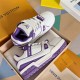 L Trainer Maxi Low Top Trainers White Violet Box Presentation L trainer maxi low top trainers in white and violet pair in box