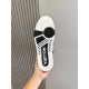 L High Top Trainer Leather Sneakers In Black And White - Sole View Underside view of the black and white L high top trainer sole with grip tread and central logo