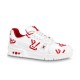 L Trainer Sneaker White Red Graphic Printed Leather Low Top Footwear studio lighting presentation view