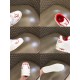 L Trainer Sneaker White Red Graphic Printed Leather Low Top Footwear multi-angle detail grid featuring heel and outsole