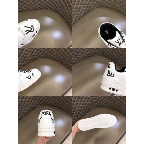 L Monogram Print Leather Low Top Trainers White Black Multi-Angle Detail Grid L Monogram Print Leather Low Top Trainers White Black multi-angle detail grid