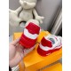 L Trainer Low Top Leather White Red Trainers Heel View Rear view of L Trainer Low Top Leather White Red Trainers showing red heel tab