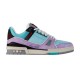 L Trainer Sneaker in light blue and purple, isolated studio side profile