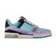 L Trainer Sneaker in light blue and purple, side profile view against plain background
