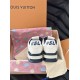 L Trainer Sneaker Low Top Leather White Navy Heel View L Trainer Sneaker Low Top Leather White Navy rear heel detail showing branding