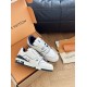 L Trainer Sneaker Low Top Leather White Navy Unboxed L Trainer Sneaker Low Top Leather White Navy arranged inside packaging with dust bag