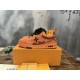 L Orange Mesh Rhinestone Low Top Trainers on Box L orange mesh rhinestone low top trainers displayed on top of an orange presentation box