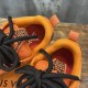 L Orange Mesh Rhinestone Low Top Trainers - Interior Opening Top-down view inside the collar of L orange mesh rhinestone low top trainers