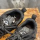 L Black Embellished Chunky Low Top Trainers interior collar and tongue close up