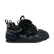 L Black Embellished Chunky Low Top Trainers isolated lateral view
