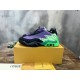 L Millenium Zip Low Top Trainers Green Purple with box L Millenium Zip Low Top Trainers Green Purple displayed with packaging box