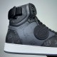 L Rivoli Monogram Canvas High Top Trainers Black Grey Charm Detail L Rivoli Monogram Canvas High Top Trainers Black Grey close up of side charm detail