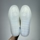 L High Top Trainers Outsole View in white and blue Sole view showing tread pattern of L trainers in white and blue