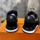 L black low top mesh trainers back heel counter view L black low top mesh trainers rear heel view