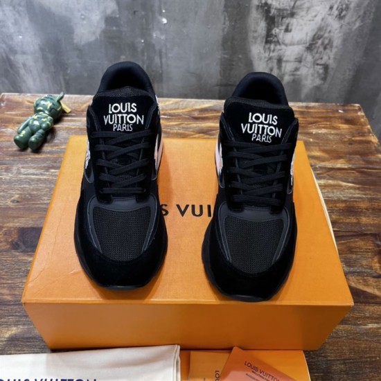 L black low top mesh trainers front upper perspective L black low top mesh trainers front upper view