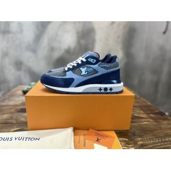 L Run Away Blue Mesh Suede Low Top Trainers L Run Away Blue Mesh Suede Low Top Trainers