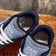 L blue mesh suede low top trainers interior collar and tongue label L blue mesh suede low top trainers interior collar and tongue label