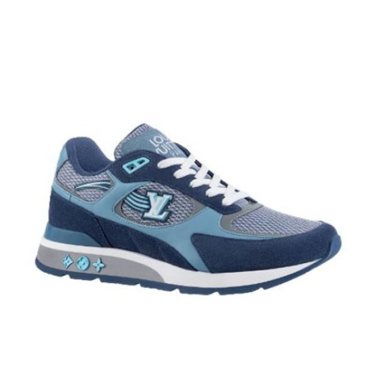 L blue mesh suede low top trainers isolated clean studio view L blue mesh suede low top trainers isolated clean studio view