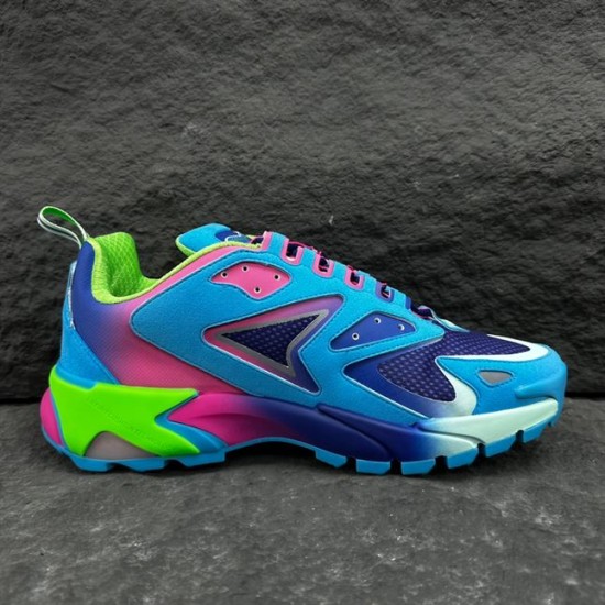 L Runner Tatic Blue Pink Mesh Trainers - Medial Profile L Runner Tatic Blue Pink Mesh Trainers medial side profile