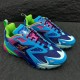 L Runner Tatic Blue Pink Mesh Trainers - Angled Front L Runner Tatic Blue Pink Mesh Trainers angled front view