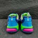 L Runner Tatic Blue Pink Mesh Trainers - Rear View L Runner Tatic Blue Pink Mesh Trainers rear heel tabs and branded panels