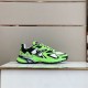 L Runner Tactic Green Mesh Leather Trainers Side Profile L Runner Tactic Green Mesh Leather Trainers side profile on display table