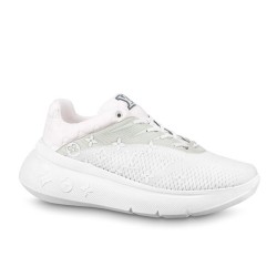 L Low Top White Trainers With Monogram Pattern Details
