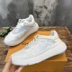 Pair of L white trainers Pair of L white trainers showing side and top angles