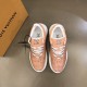 L Show Up Low Top Monogram Trainers Peach overhead top view