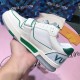 L Trainer Green Mesh Low Top Trainers Lateral View Lateral side view of L Trainer Green Mesh Low Top Trainers on hand