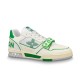 L Trainer Green Mesh Low Top Trainers Side View Side profile of L Trainer Green Mesh Low Top Trainers showing green accents